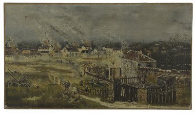 シャンピニーの戦い-1870年戦争のエピソード、1882年頃（キャンバスに油彩） 作： Henri J.F. (1844 1910) Rousseau