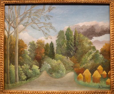 オワーズ川岸 作： Henri J.F. Rousseau