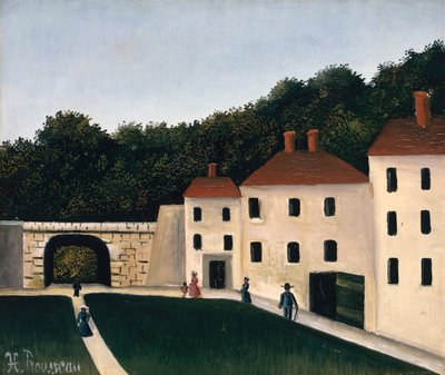 公園を歩く人たち 作： Henri J.F. Rousseau