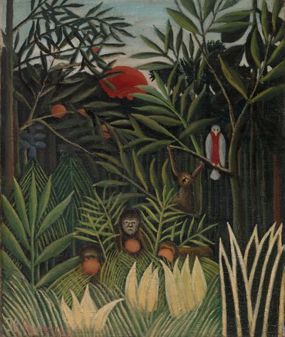 サルのいる風景 作： Henri J.F. 1844 1910 Rousseau