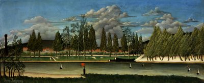 木の幹のある風景、1887年頃 作： Henri J.F. 1844 1910 Rousseau