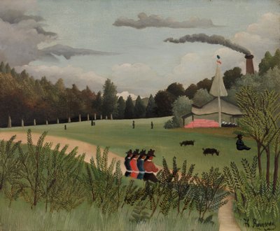 フィギュアのある公園 作： Henri J.F. 1844 1910 Rousseau