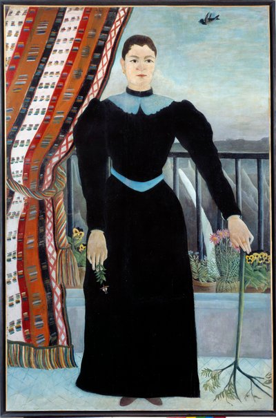 窓の近くの女性の肖像画アンリ・ルソーの絵画di Le Le Douanier Rousseau 作： Henri J.F. Rousseau