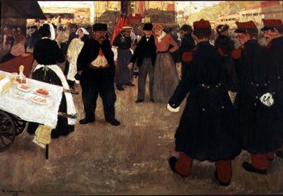 アンヴァリッドでのフェア 作： Henri Jacques Edouard Evenepoel