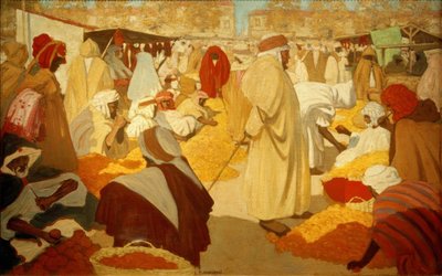 H.Evenepoel、BlidahのOrangenmarkt 作： Henri Jacques Edouard Evenepoel