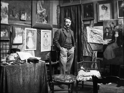 Henri Evenepoel のワークショップでの Henri Matisse、1897 年。 作： Henri Jacques Edouard Evenepoel