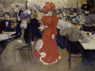 パリのカフェダルクールで 作： Henri Jacques Edouard Evenepoel