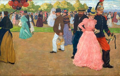 ブローニュの森の日曜日の散歩 作： Henri Jacques Edouard Evenepoel