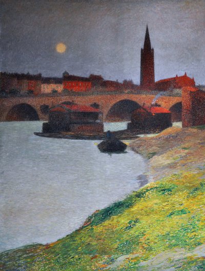 トゥールーズの眺め、1900年頃（フレスコ画） 作： Henri Jean Guillaume Martin