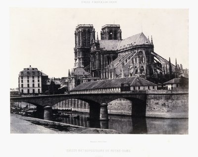 ノートルダム教会、12世紀、1852年頃（ソルトプリント） 作： Henri Jean Louis (attr.to) Le Secq