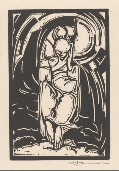 あごを抱えている姿 作： Henri Jonas (signed by artist)