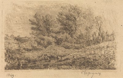 川沿いの並木 作： Henri Joseph Harpignies