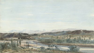 南フランスの川の谷のある風景 作： Henri Joseph Harpignies