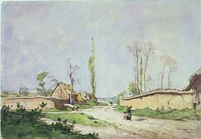 No.1534 A Village Road、Oiseme、1888 作： Henri Joseph Harpignies