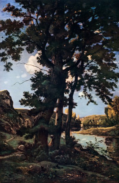 フランス、シャトーナールのオークの木、1926年。 作： Henri Joseph Harpignies