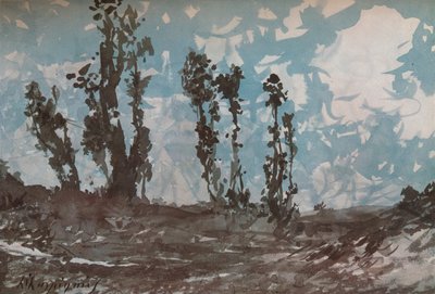 ポプラ、c1839-1916、1924 作： Henri Joseph Harpignies