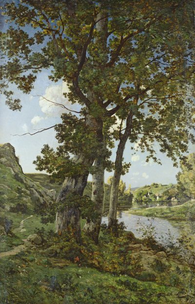 オークスオブシャトーレナード、1875 作： Henri Joseph Harpignies