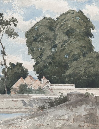 シャルトルの城壁からの眺め、1893 年。 作： Henri Joseph Harpignies