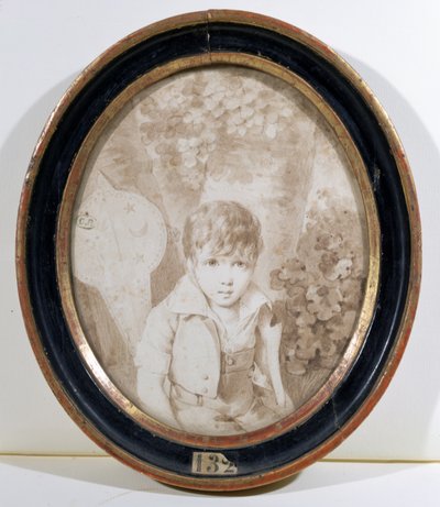 Honore de Balzac（1799-1850）6歳、1805（ペンとインクで紙の上を洗う） 作： Henri Joseph Hesse