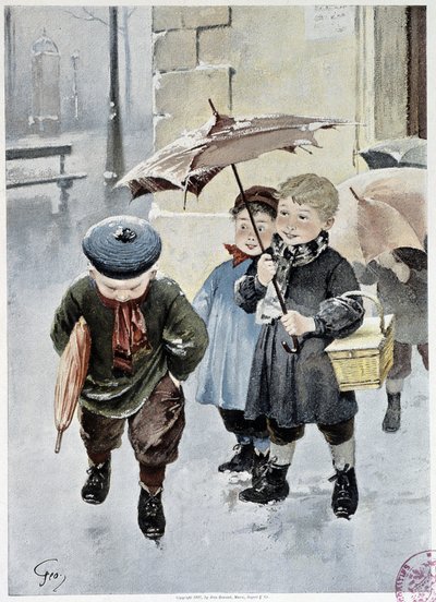 1901年5月、「Le Figaro Illustré」に掲載されたGeoffroyの水彩画。 作： Henri Jules Jean Geoffroy
