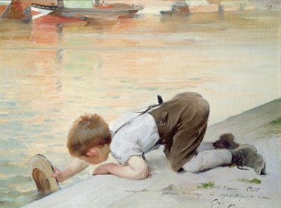 波止場で 作： Henri Jules Jean Geoffroy