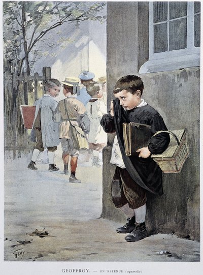 Le Figaro Illustré」1901年5月号に掲載されたGeoffroyの水彩画「抑制」。 作： Henri Jules Jean Geoffroy