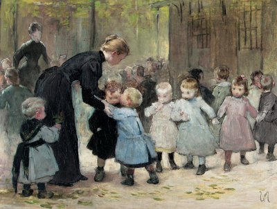 遊び場で 作： Henri Jules Jean Geoffroy