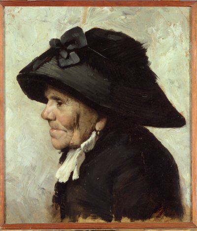 老婆の頭の研究、1880年代（油） 作： Henri Jules Jean Geoffroy