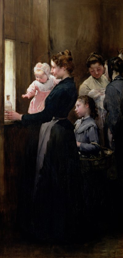 ベルヴィルでの牛乳の落下：バリオット博士の手術、牛乳の分布、1903 作： Henri Jules Jean Geoffroy