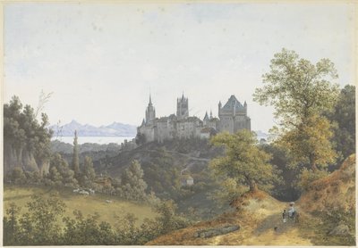 城と大聖堂を望むローザンヌの景色 作： Henri Knip