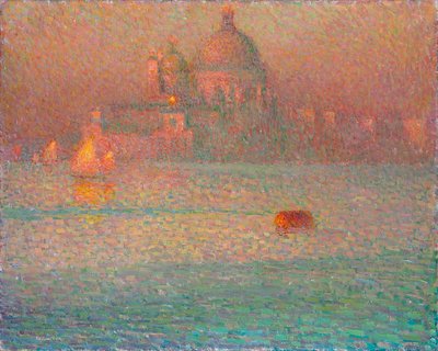 花火。ヴェネツィアの冬の朝、1907 作： Henri Le Sidaner