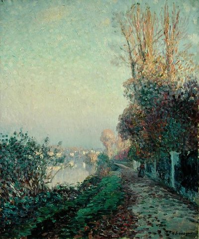 川沿いの風景（油彩・キャンバス 作： Henri Lebasque