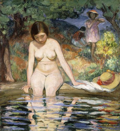 水浴び; Baigneuse、1910 作： Henri Lebasque
