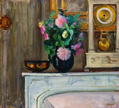 暖炉の上の花の花束1920 作： Henri Lebasque