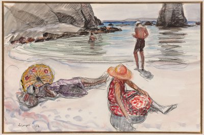 クロゾン半島、ポートジックビーチ;ほぼクロゾン島、ポートジックビーチ、1924 作： Henri Lebasque