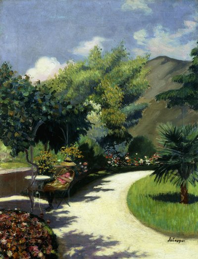 庭の少女、ル・プラデー。庭の少女、ルプラデ、1925年頃 作： Henri Lebasque