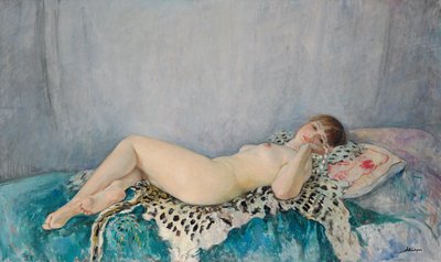 ヒョウの皮のヌード、ルカンネ、1926 作： Henri Lebasque