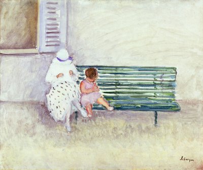 On the Bench（油彩・キャンバス） 作： Henri Lebasque