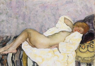 リクライニングヌード;ネイキッドレイヤー、 作： Henri Lebasque