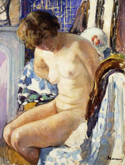 着席ヌード; Nu Assise、 作： Henri Lebasque