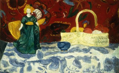 人形と果物のある静物。人形と果物のある静物、 作： Henri Lebasque