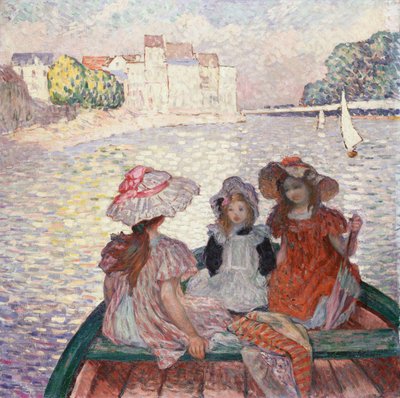 ボートの3人の女の子 作： Henri Lebasque