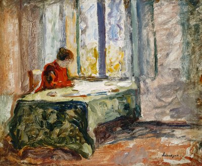 女性の縫製;ファム・クーザント、 作： Henri Lebasque