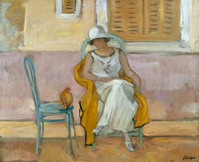 白いドレスを着た女性。白いドレスを着た女性、1923年頃 作： Henri Lebasque