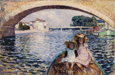 はしけの若い女の子。ボートの若い女の子、1903 作： Henri Lebasque