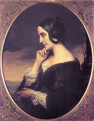 マリー・ダグルトの肖像1805-1876、1843 作： Henri Lehmann