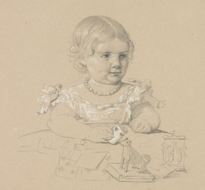 子供の肖像画、1800年代。 作： Henri Lehmann