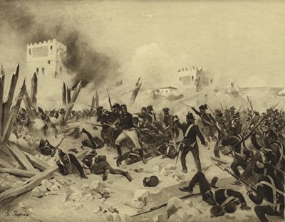 バダホスの戦い、1812（グラビア） 作： Henri Louis Dupray