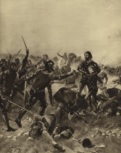 ポワティエの戦い、1356年（彫刻） 作： Henri Louis Dupray