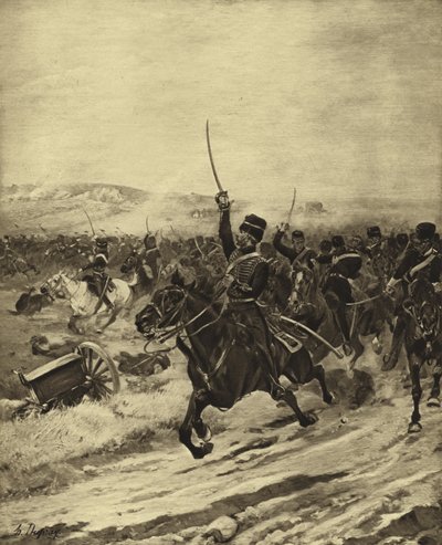 軽旅団の突撃、バラクラバの戦い、1854年（グラビア） 作： Henri Louis Dupray